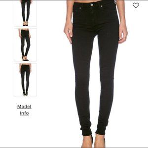 7 for all Mankind 24 black high waist skinny jeans